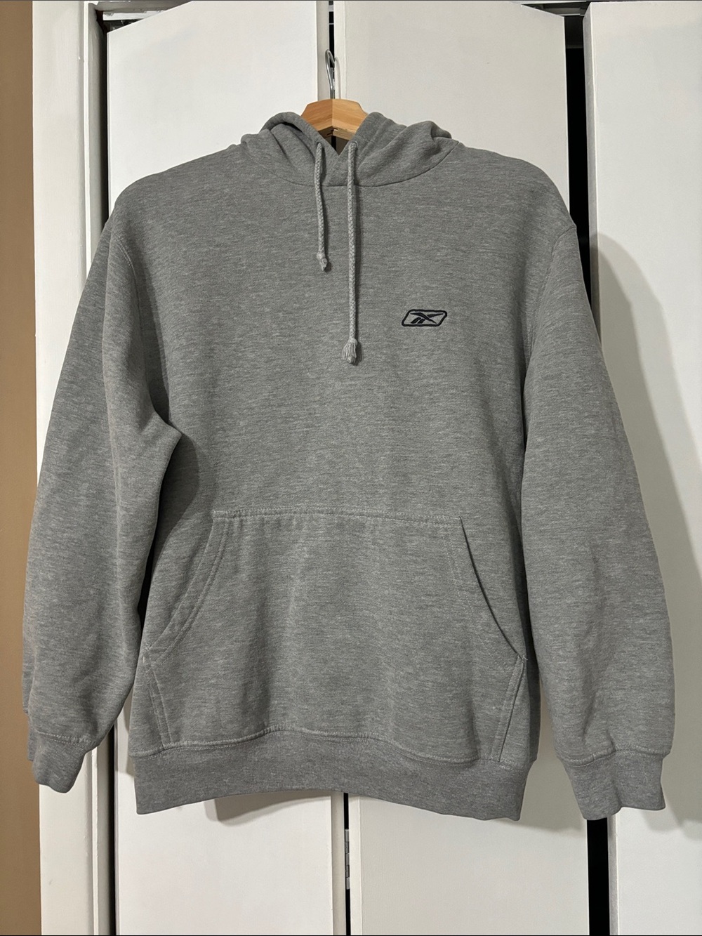 Reebok Gray Pullover Hoodie with Small Logo